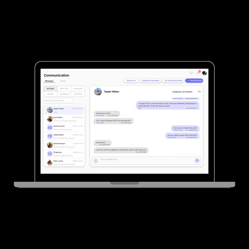 Retrevr on a computer screen, integrated with scheduling software